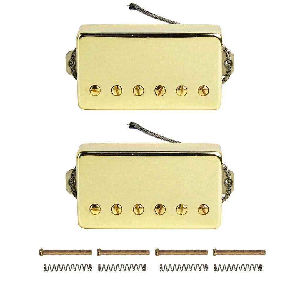 FLEOR Alnico5 Guitar Humbucker Pickup Set Golden Bridge & Neck Pickups Compatible with LP style Guitar Part